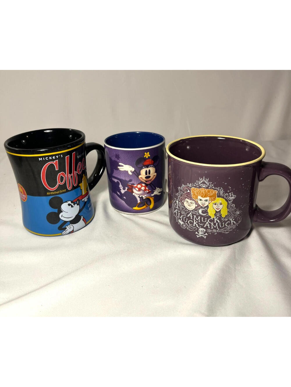 Disney Parks Collectible Mug Bundle Mickey, Daisy & Minnie, Hocus Pocus 20oz